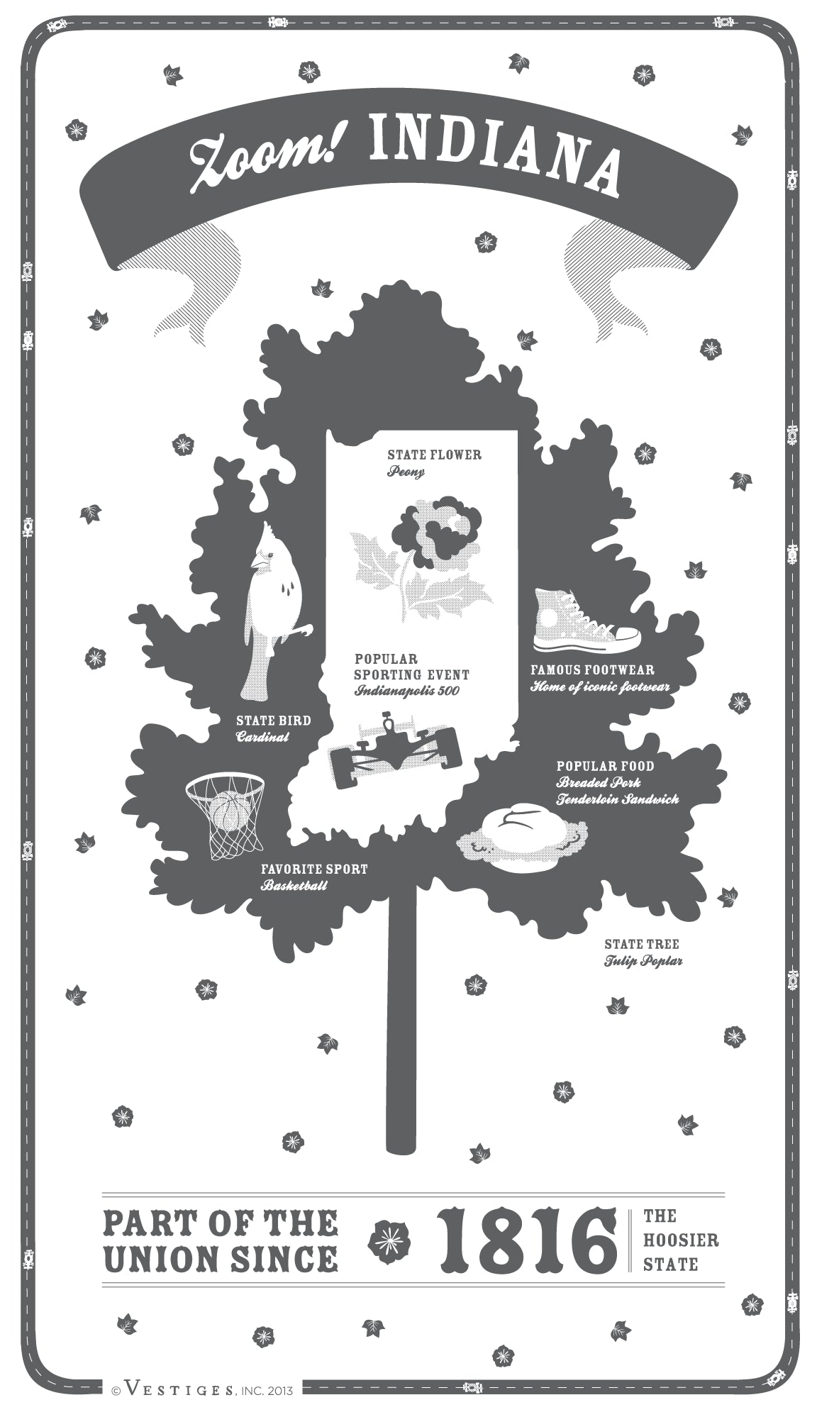 Indiana State created by artist Katie DeYoe
