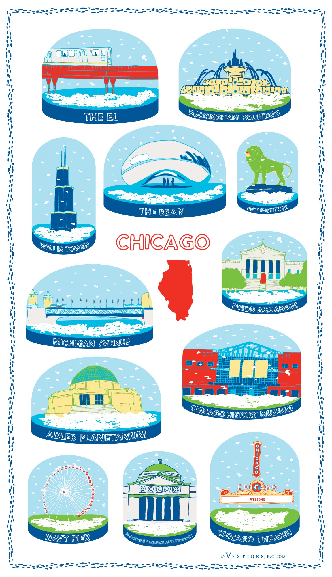 Chicago Snow Globe created by artist Alexandra Roche