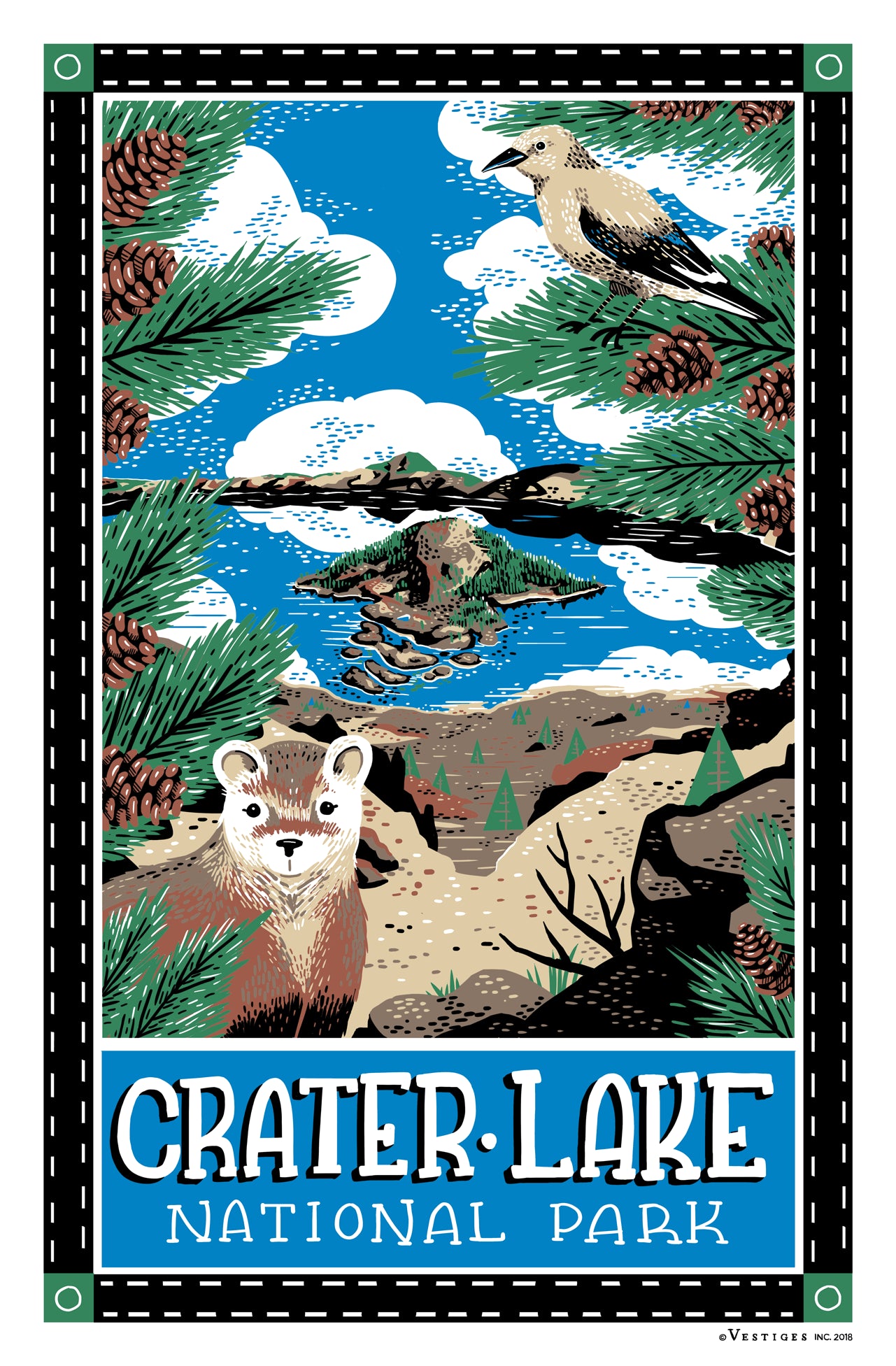 Crater Lake National Park created by artist Kelsey King