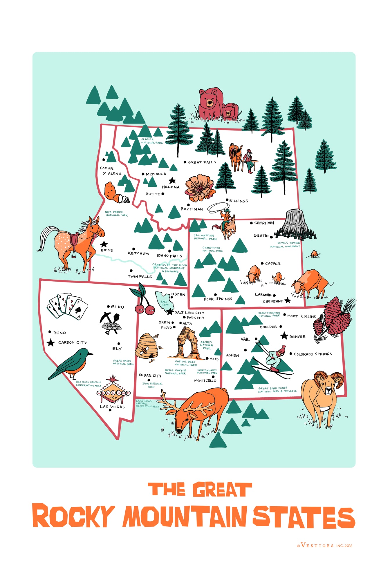 Rocky Mountain States created by artist Julie Van Grol