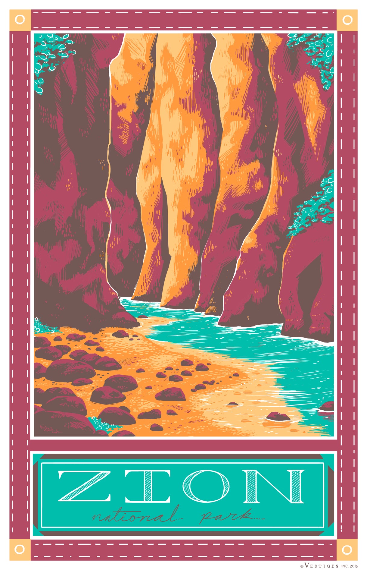 Zion National Park created by artist Kelsey King