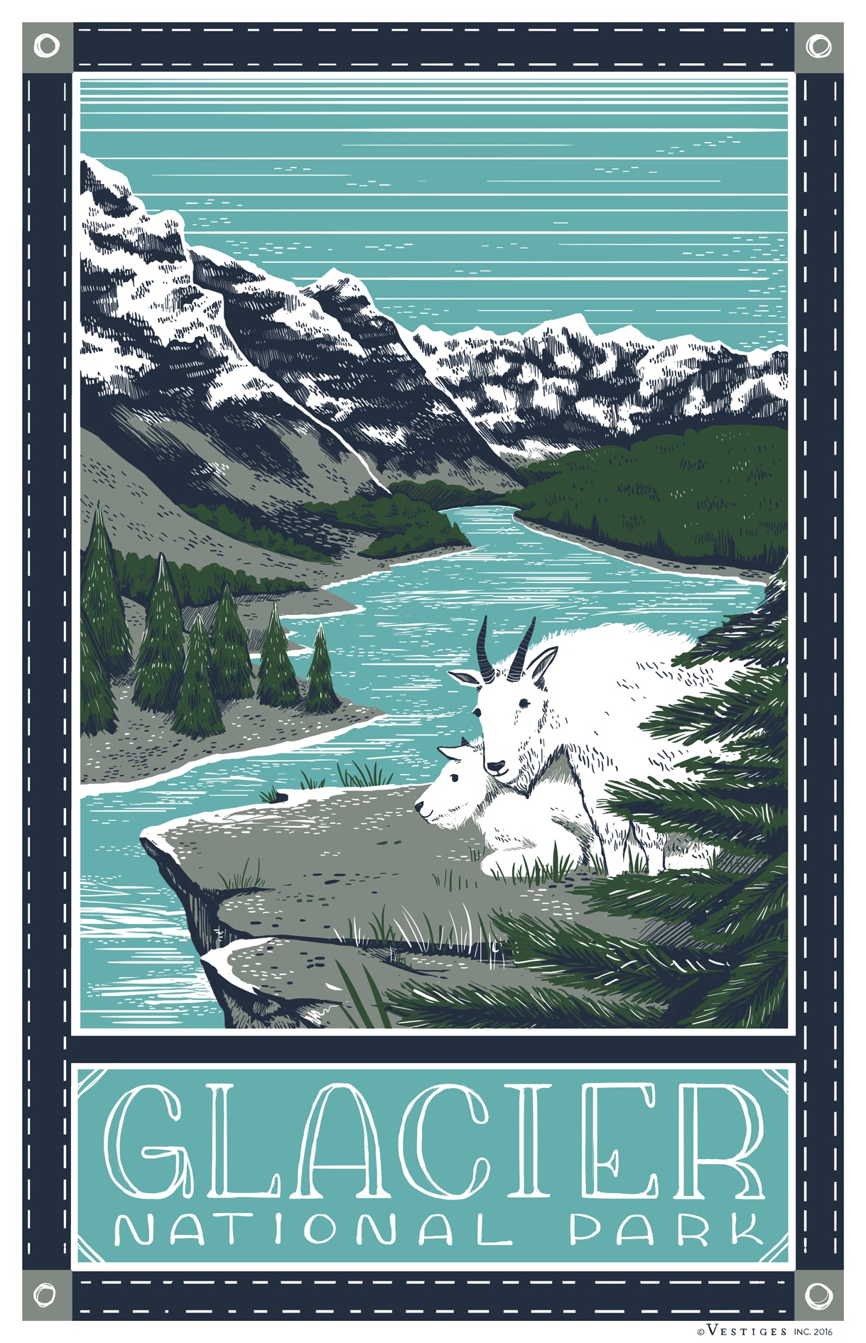 Glacier National Park created by artist Kelsey King