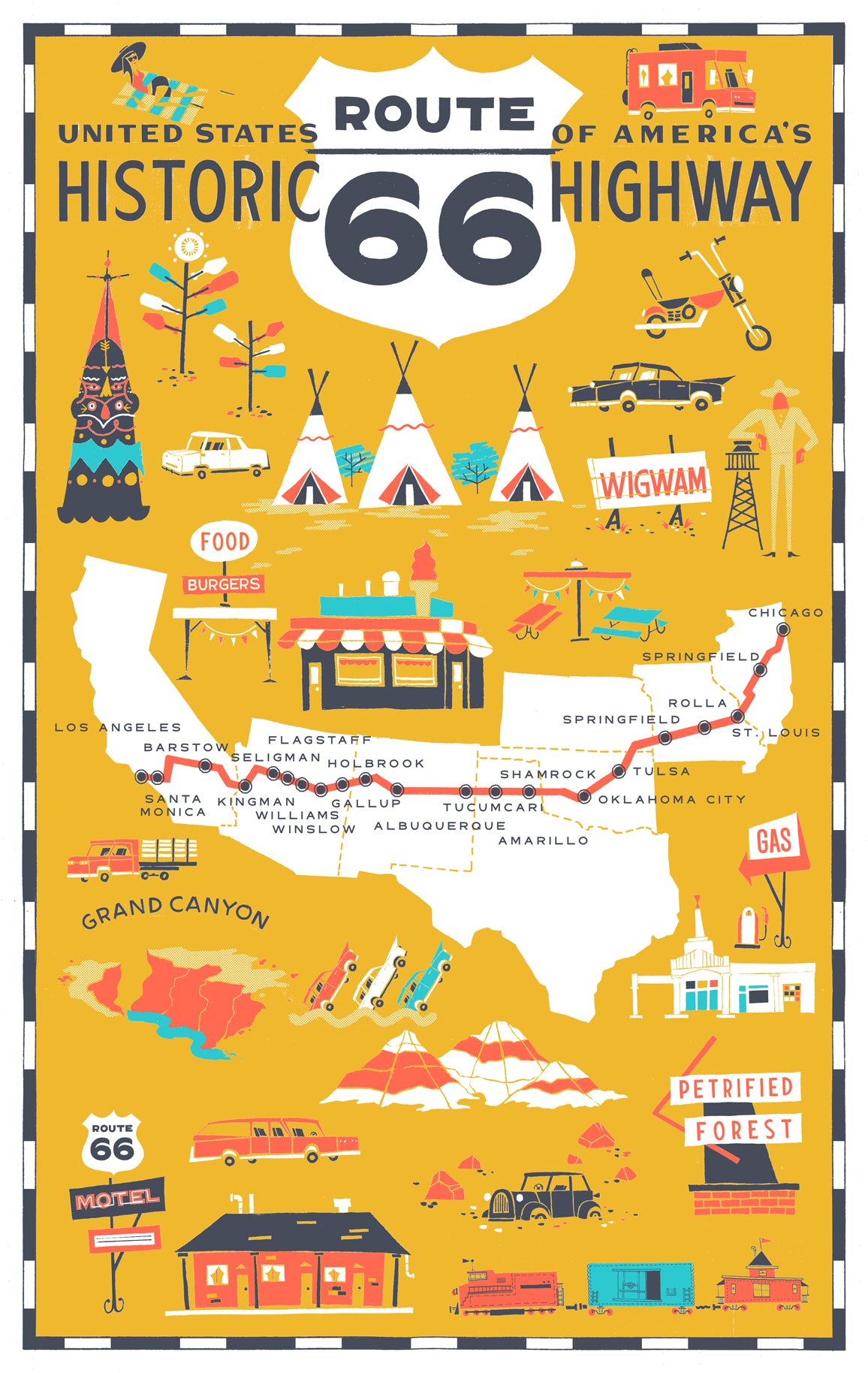 Route 66 created by artist Bill Rebholz