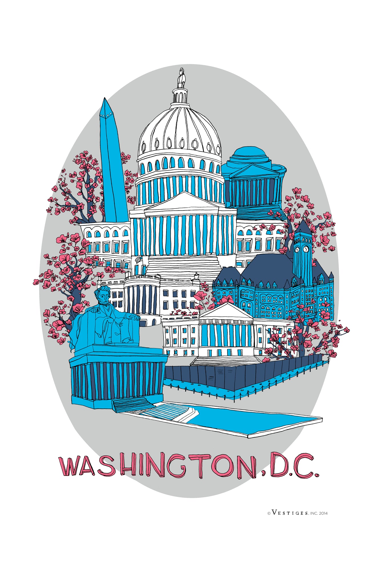 Washington City Collage created by artist Julie Van Grol