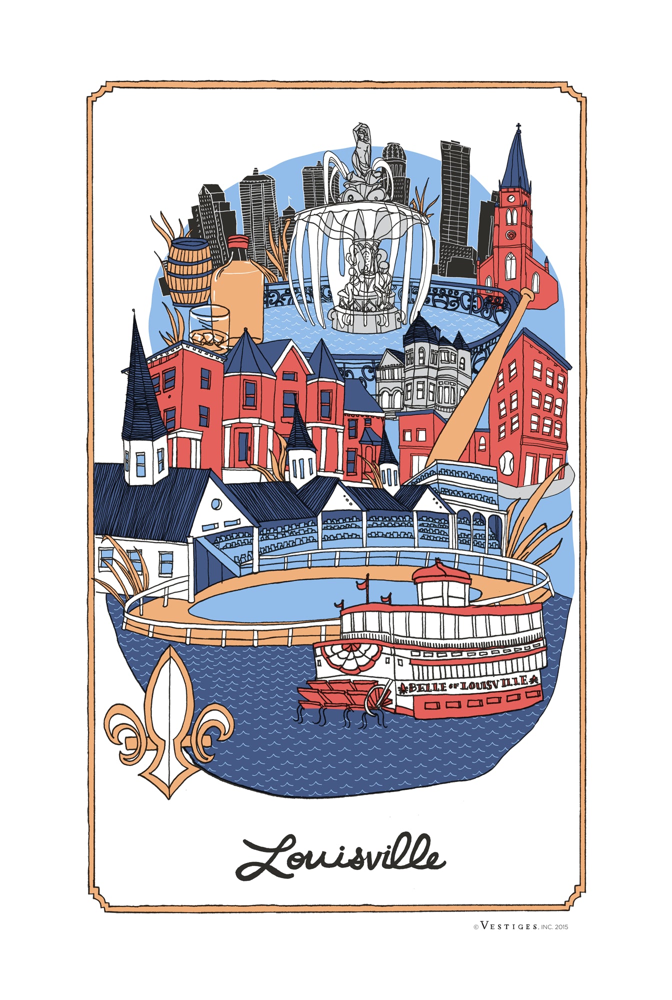 Louisville City Collage created by artist Julie Van Grol