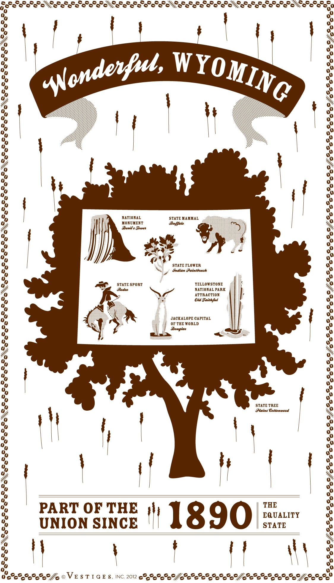 Wyoming State created by artist Katie DeYoe