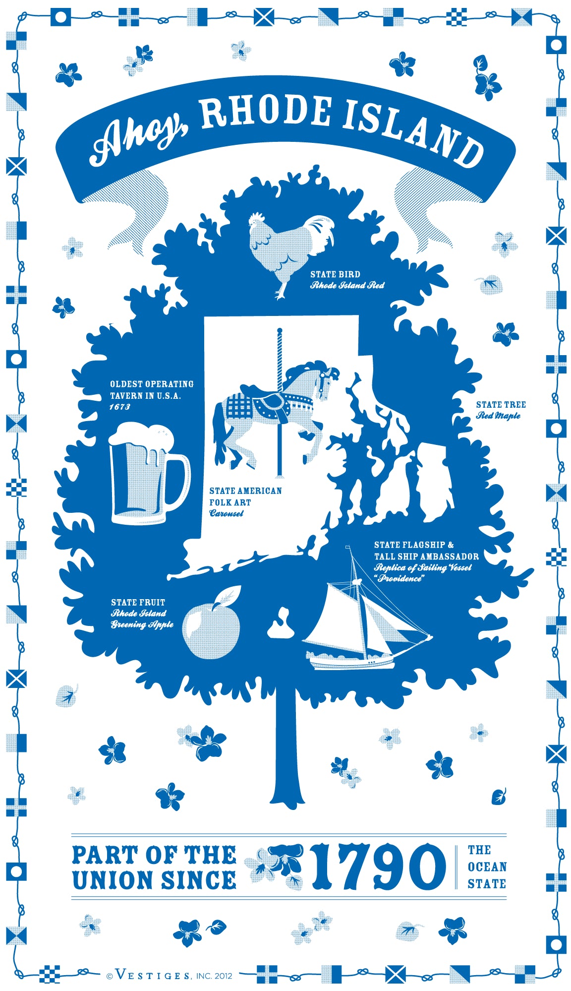 Rhode Island State created by artist Katie DeYoe