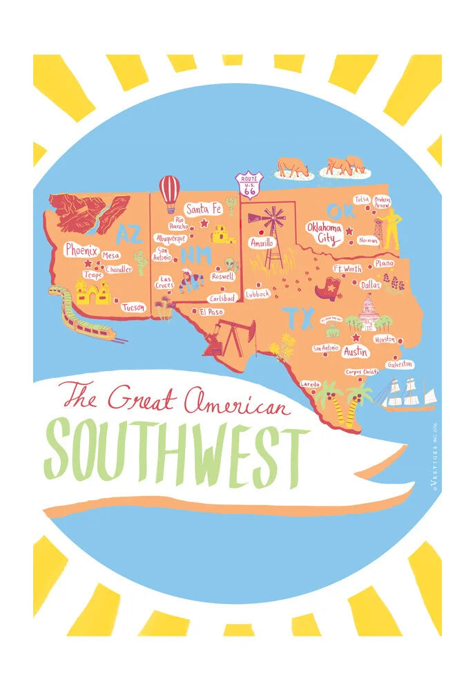 The Great Southwestern States created by artist Riley Burrus