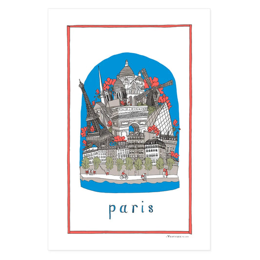 Paris City Collage created by artist Julie Van Grol