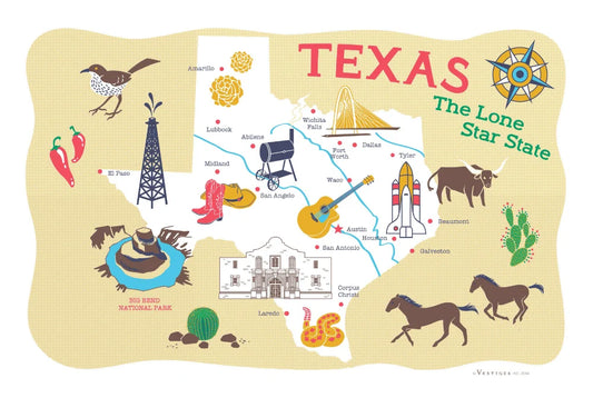 Texas Icons created by artist Anna Culbert