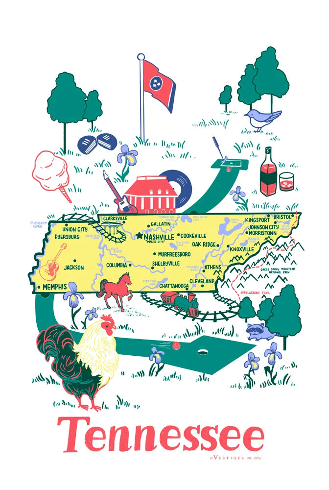 Tennessee Icons created by artist Julie Van Grol
