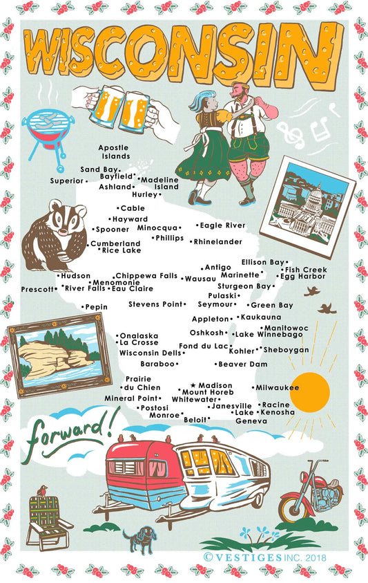 Wisconsin Icons created by artist Thom Robertson