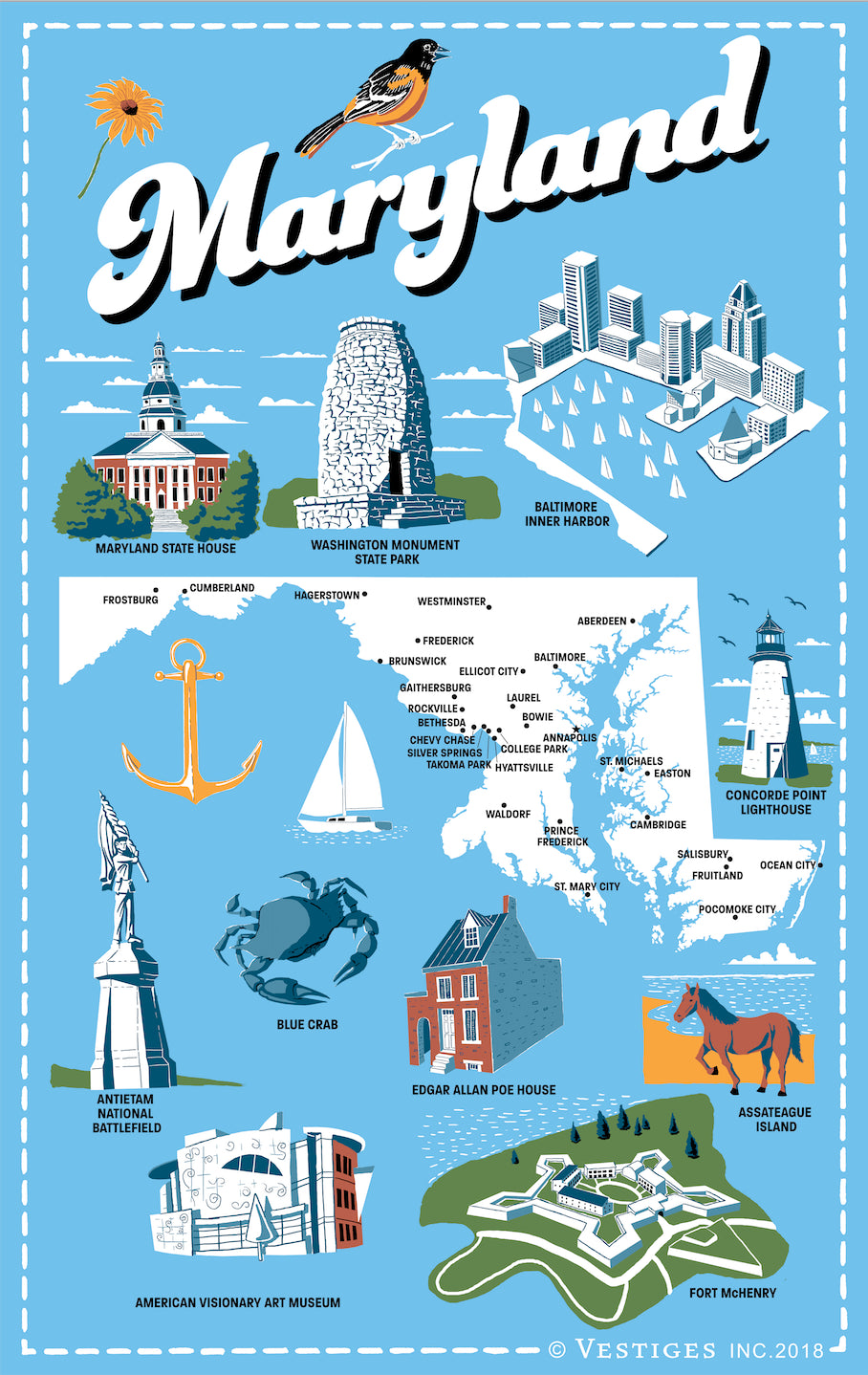 Maryland Icons created by artist Nehemiah Nesheim