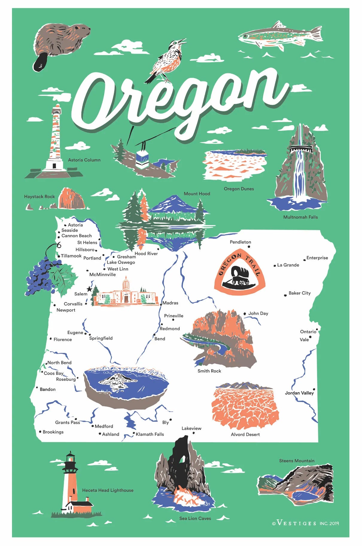 Oregon Icons created by artist Dana Koehler