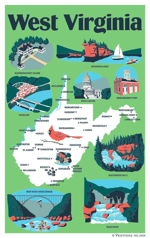 West Virginia Icons created by artist Nehemiah Nesheim