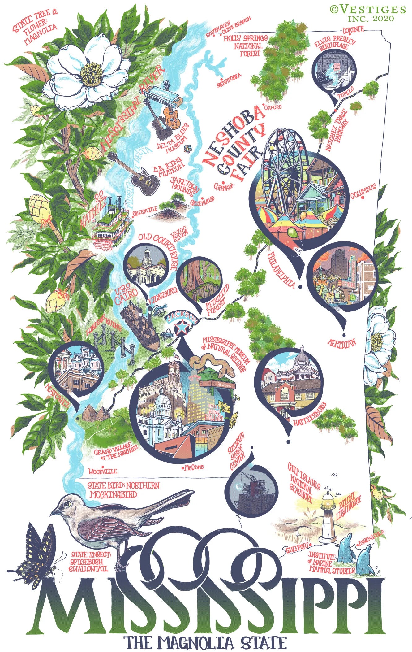 Mississippi Icons created by artist Graham Overby