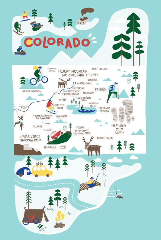 Colorado Icons created by artist Madelyn Kozlowsky