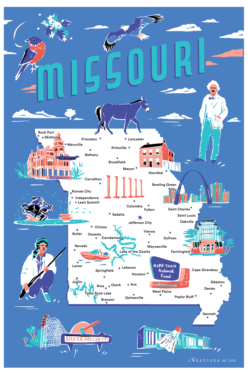 Missouri Icons created by artist Dana Cheit