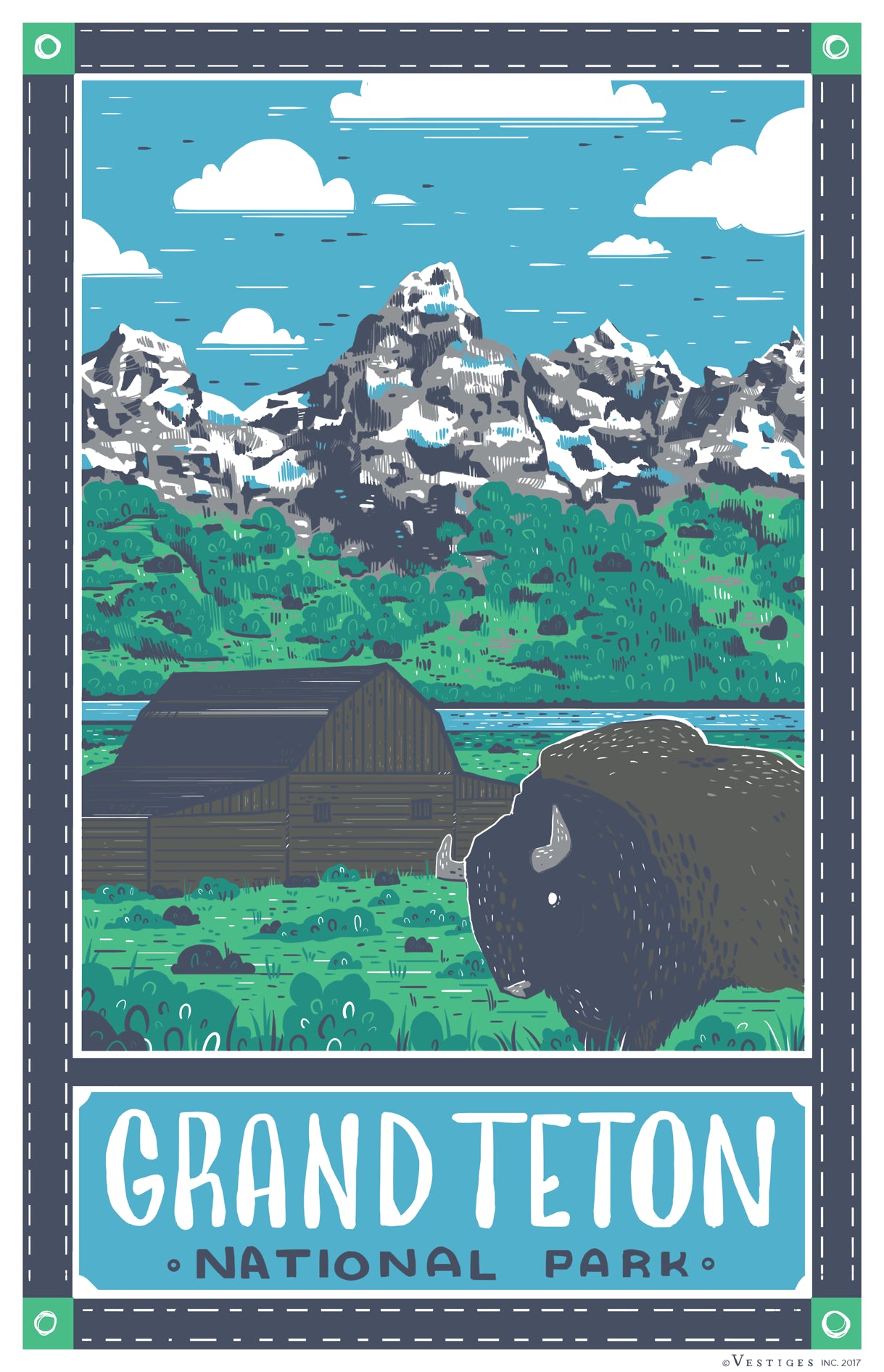 Grand Teton National Park created by artist Kelsey King
