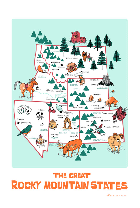 Rocky Mountain States created by artist Julie Van Grol
