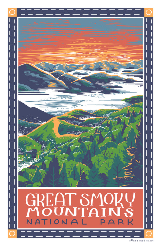 The Great Smoky Mountains National Park created by artist Kelsey King