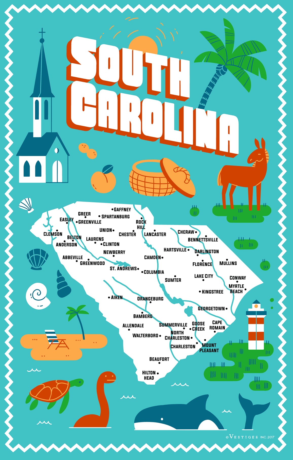 South Carolina Icons created by artist John Wilinksi