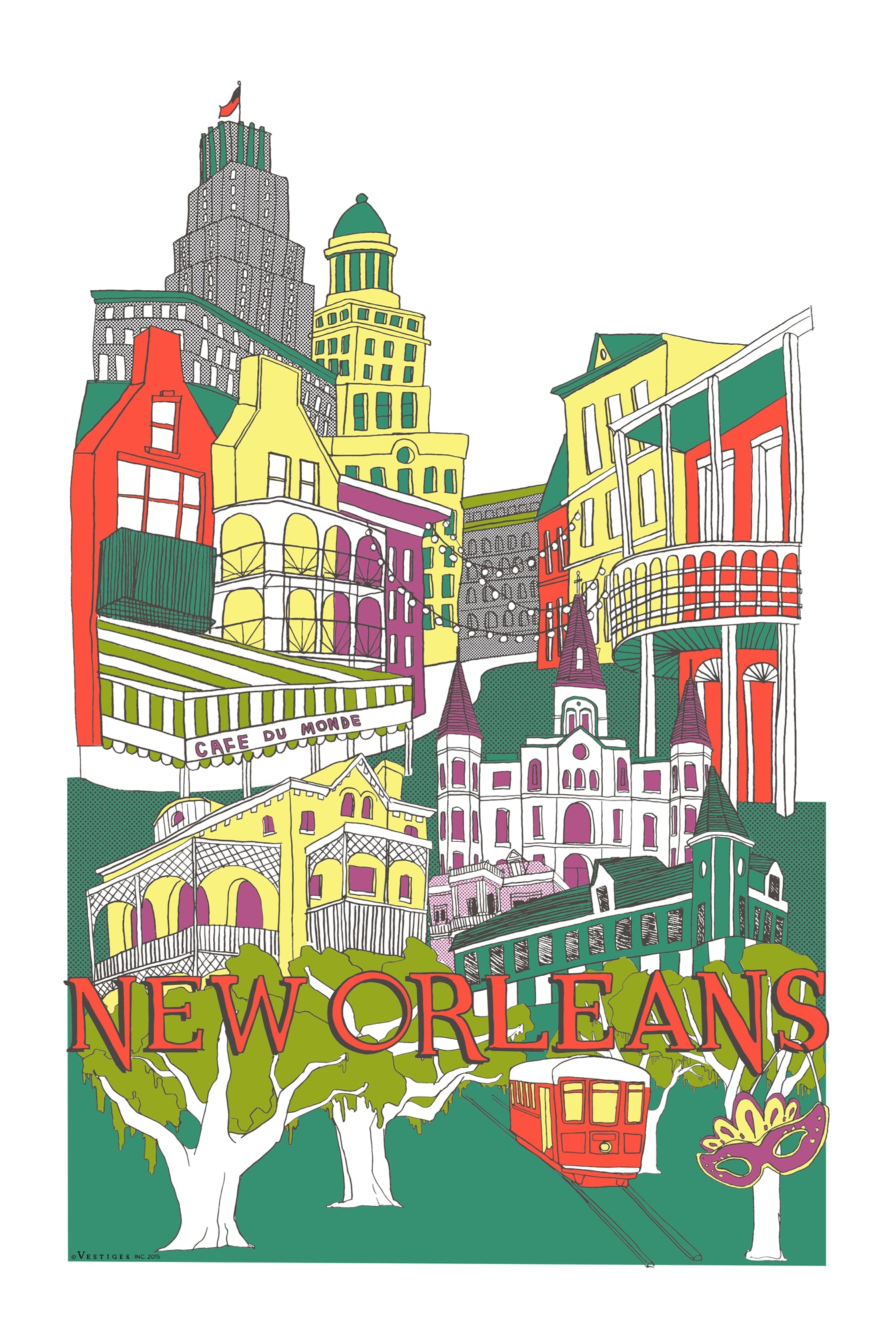 New Orleans City Collage created by artist Julie Van Grol