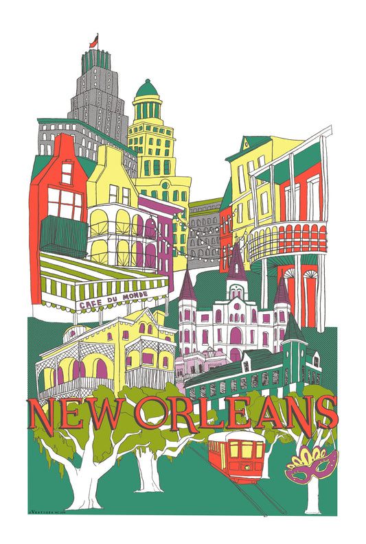New Orleans City Collage created by artist Julie Van Grol