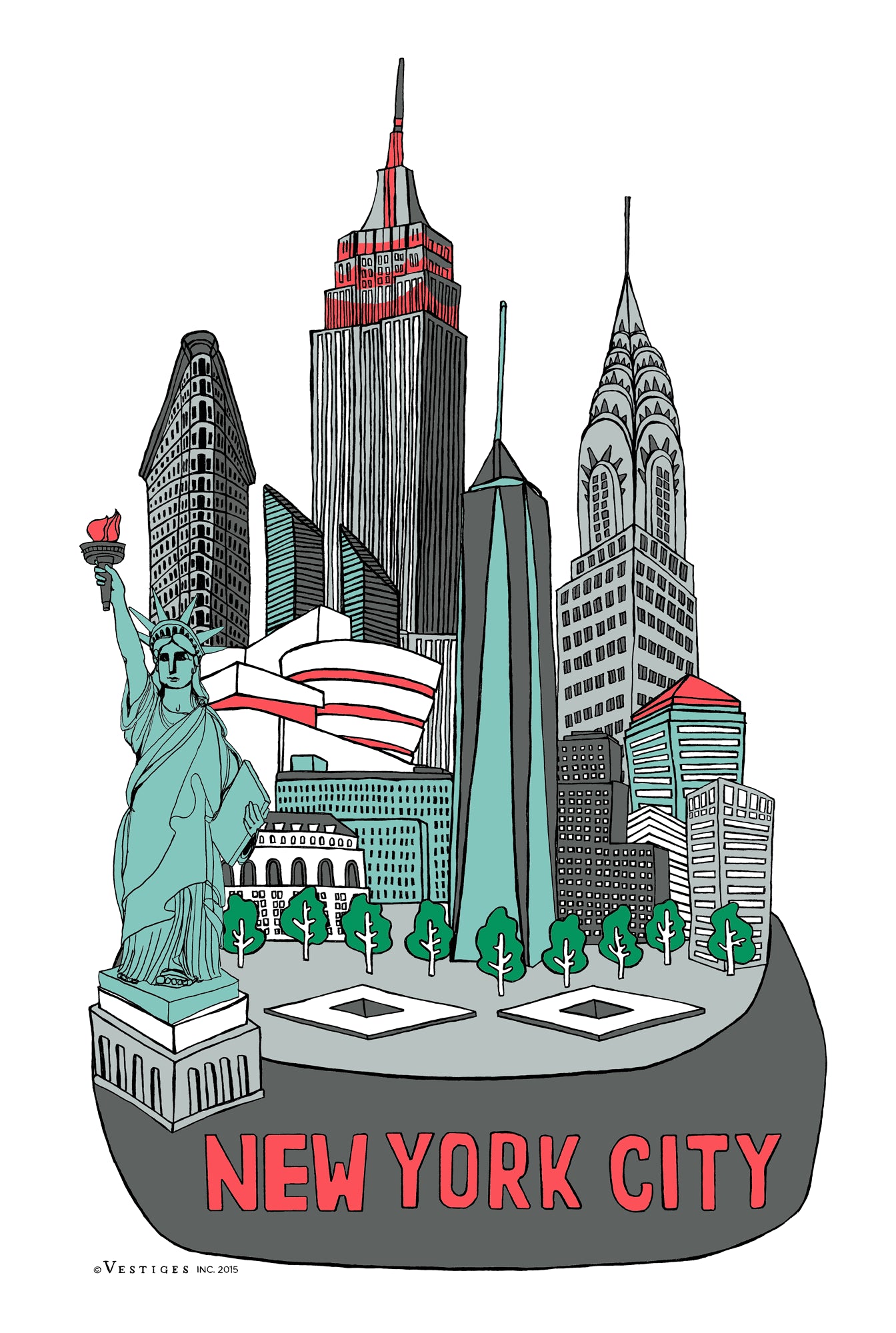 New York City Collage created by artist Julie Van Grol